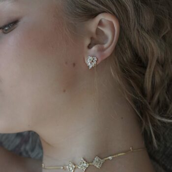 Crystal leaf earrings